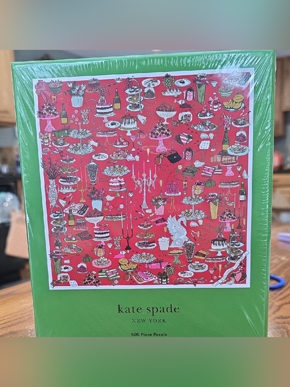 kate spade New York Red Dessert Table 500-Piece Puzzle NEW